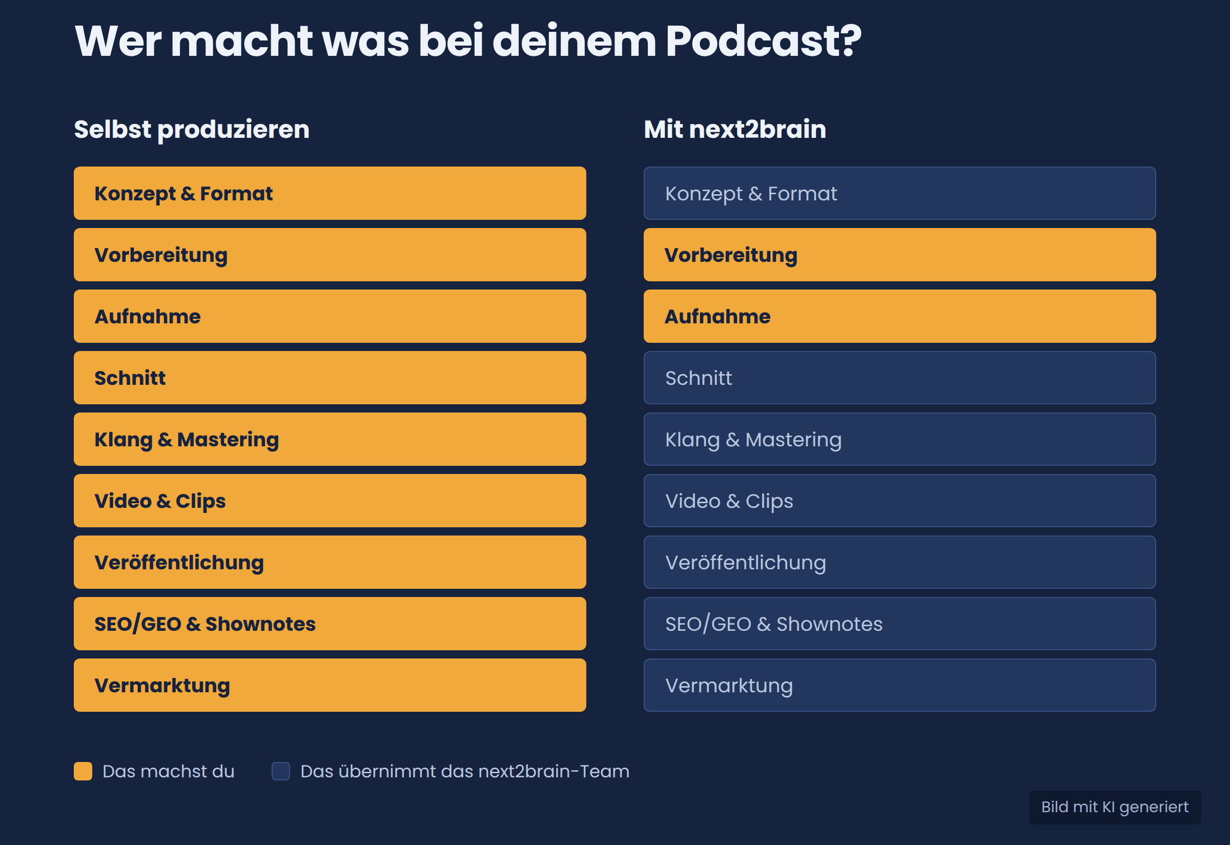 Podcast Produktion: Wer macht was?